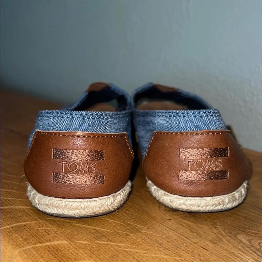 Toms Blue and Brown Espadrilles Casual Slip-Ons